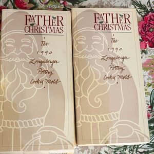 Longaberger Father Christmas Pottery Cookie Molds
